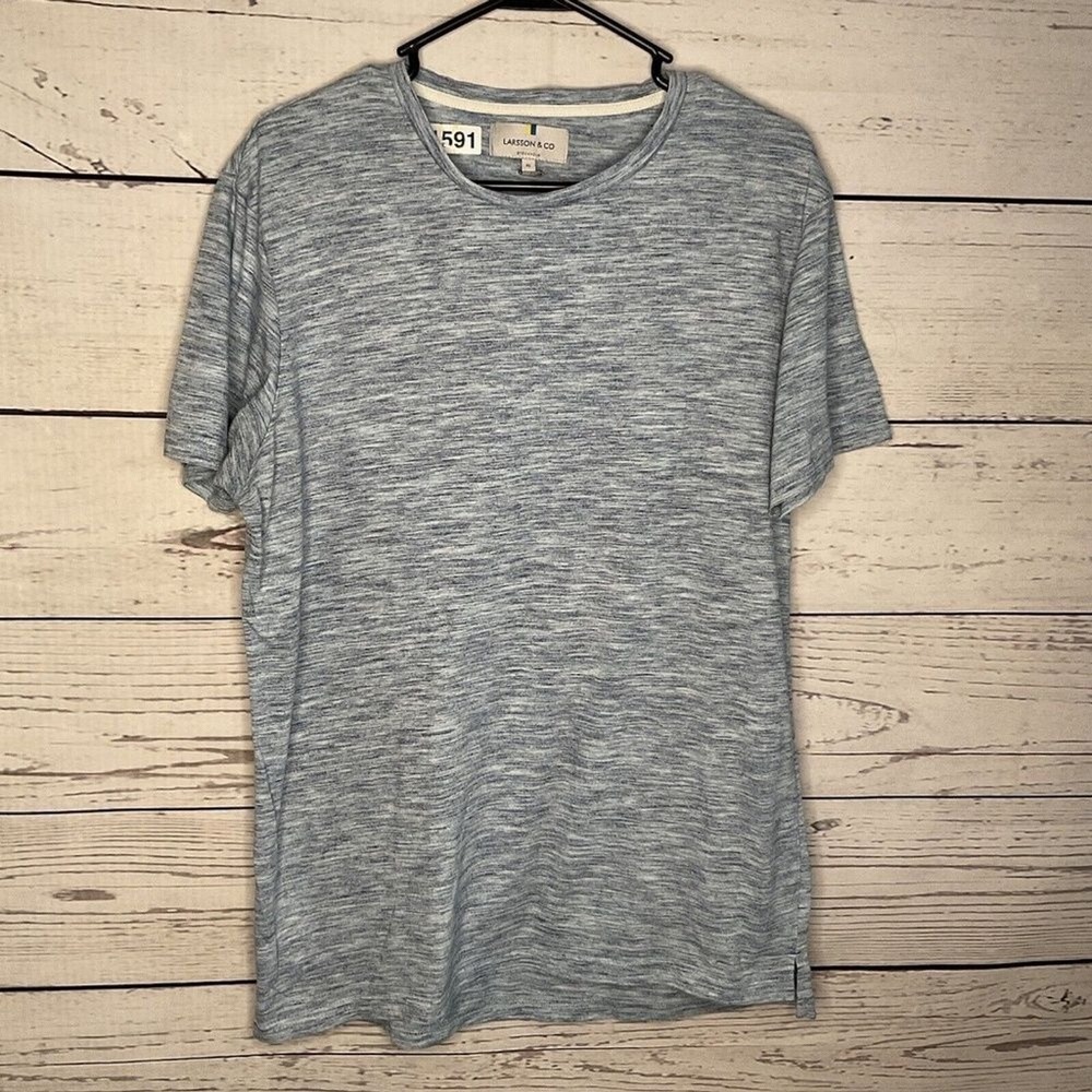 NWOT Larsson & Co Stockholm Grey/Blue Short Sleeve T-Shirt Men XL Sweden